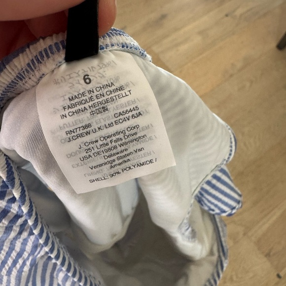 J. Crew Womens Seersucker One Shoulder One PIece Blue White Size 6 - Picture 5 of 5